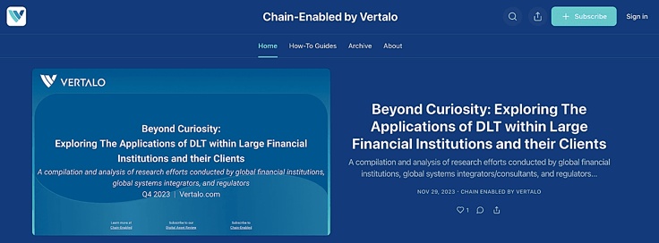 Screenshot of "Chain-Enabled" by Vertalo blog page