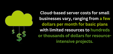 Text box describing Cloud server costs