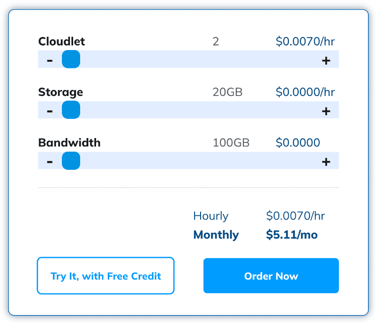 Screenshot of draggable, pay-as-you-use calculator for Sharktech's CAP