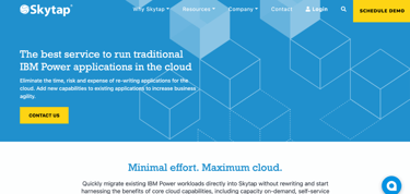 Skytap webpage screenshot