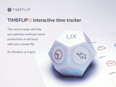 TIMEFLIP2 description with photo of the TIMEFLIP2 device and text describing its purpose