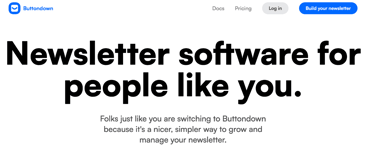 Screenshot of Buttondown's homepage