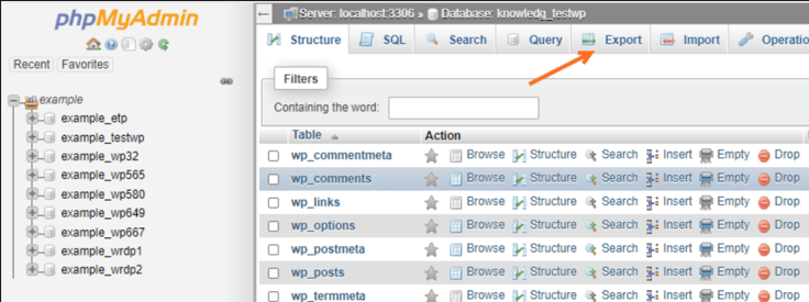 phpMyAdmin screenshot phpMyAdmin screenshot