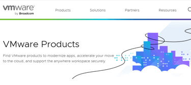 Screenshot of VMware's product landing page