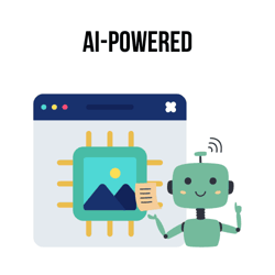 AI-powered website builder illustration