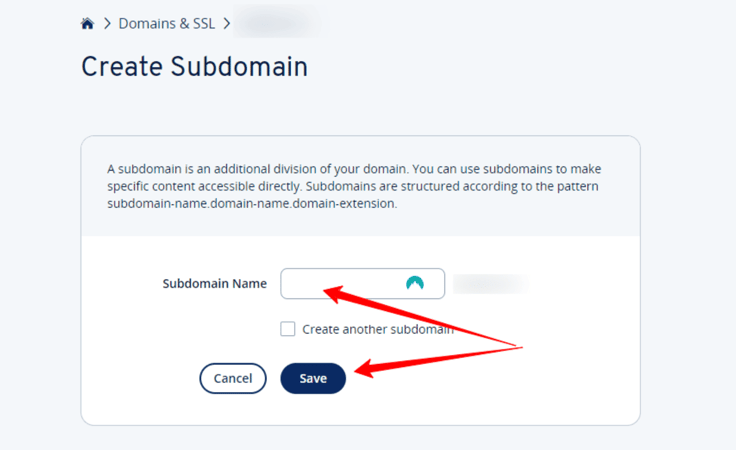 IONOS subdomains