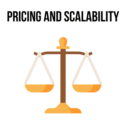 Pricing and scalability balance illustration Pricing and scalability balance illustration