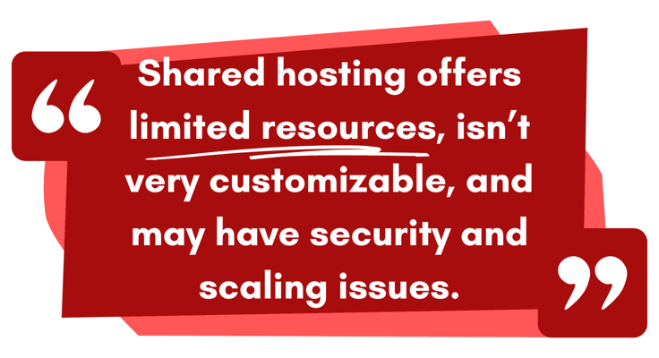 Shared hosting cons text box Shared hosting cons text box