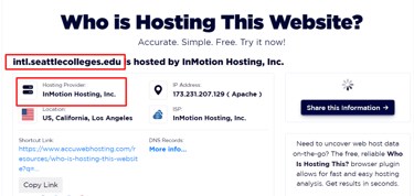 AccuWebHosting web hosting checker tool