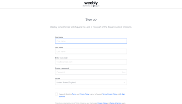 weebly sign up page