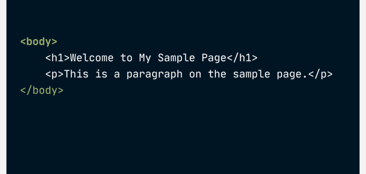 Body section HTML example
