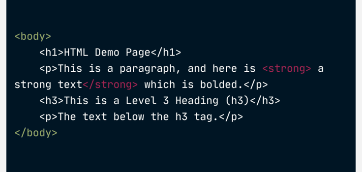 HTML coding example