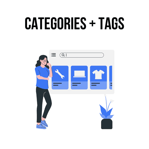 Categories and tags illustration Categories and tags illustration
