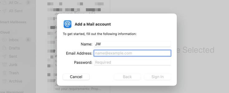 apple mail account