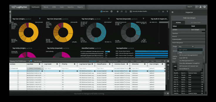 LogRhythm SIEM interface