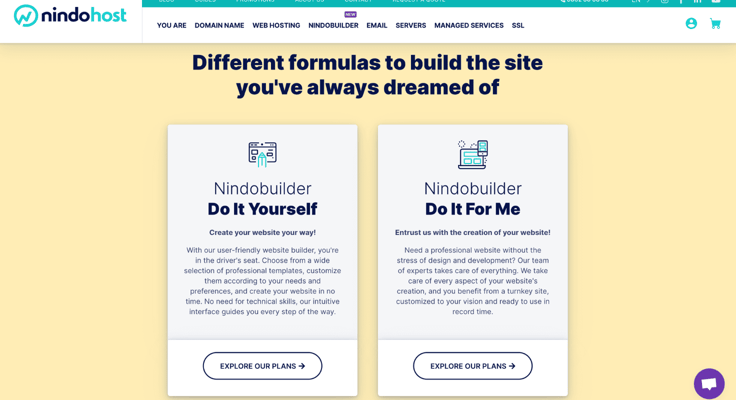 nindobuilder webpage screenshot