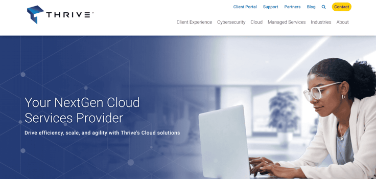 Thrive cloud services webpage Thrive cloud services webpage