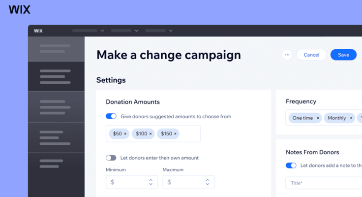 wix donations campaign dashboard wix donations campaign dashboard