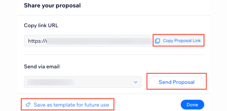 wix proposals interface wix proposals interface