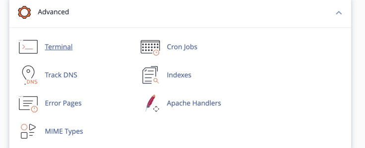 advanced section cpanel