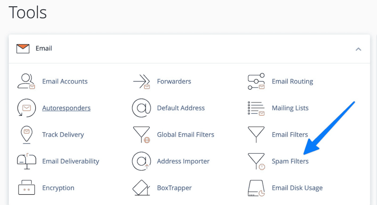 spam filters cpanel