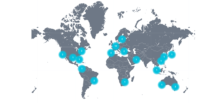Hyve data centers on map graphic Hyve data centers on map graphic
