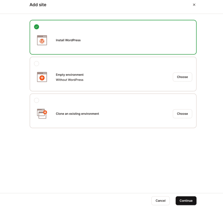 WordPress installation screenshot