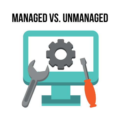 Managed vs. unmanaged illustration Managed vs. unmanaged illustration