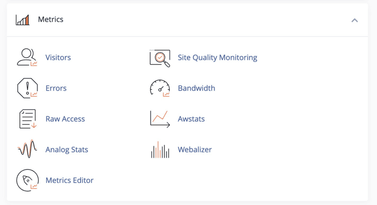 metrics section cpanel
