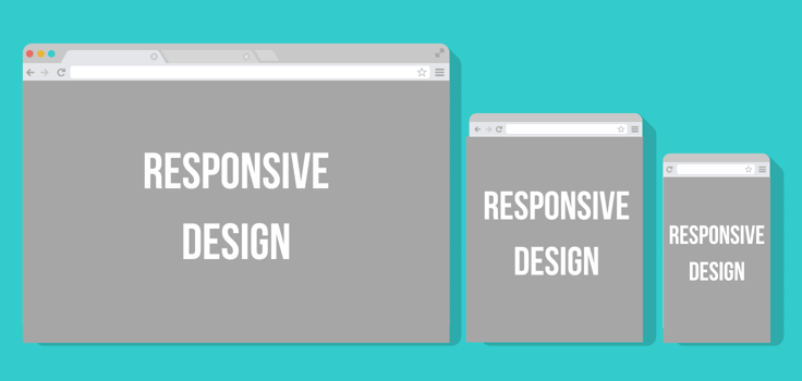 Infographic displaying responsive designs on web, tablet, and mobile