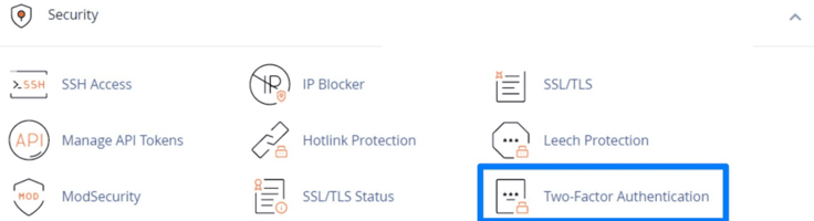 security section cpanel