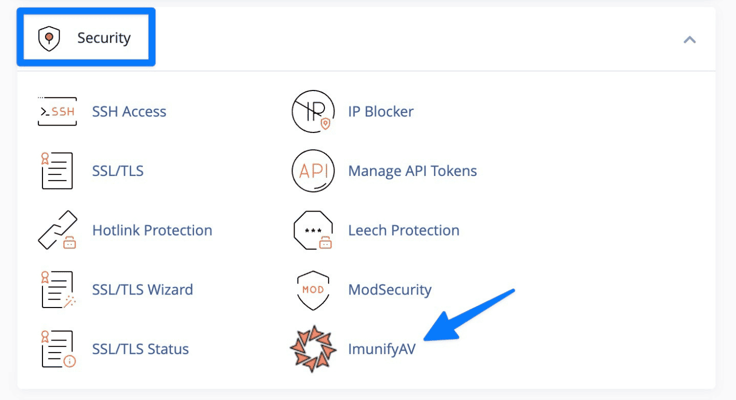 imunifyAV navigation link