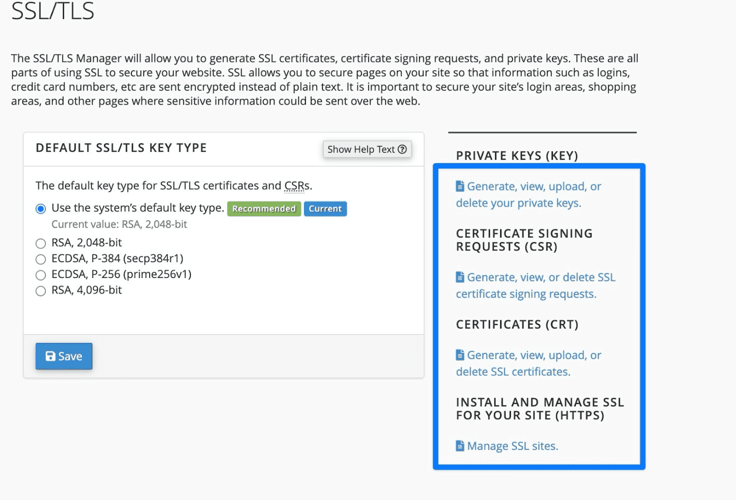 ssl certificates section ssl certificates section