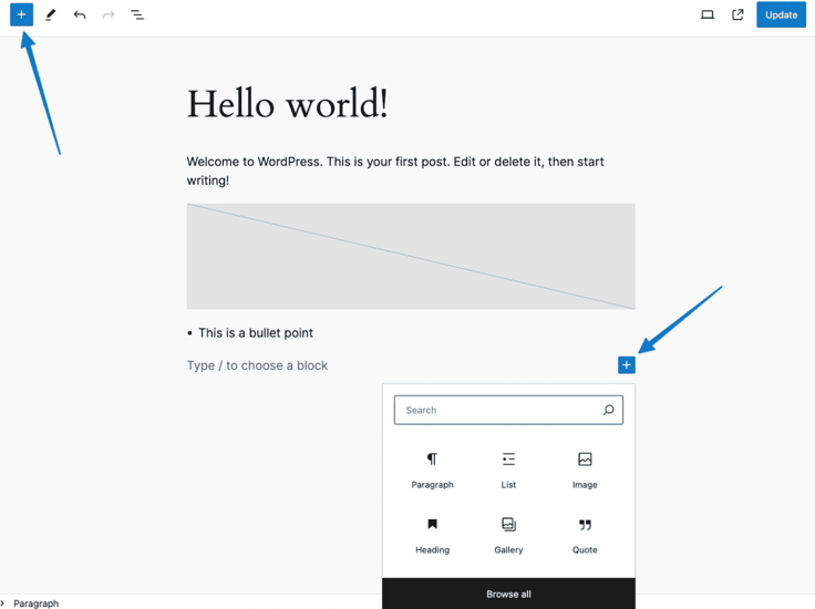 Wordpress layout screenshot