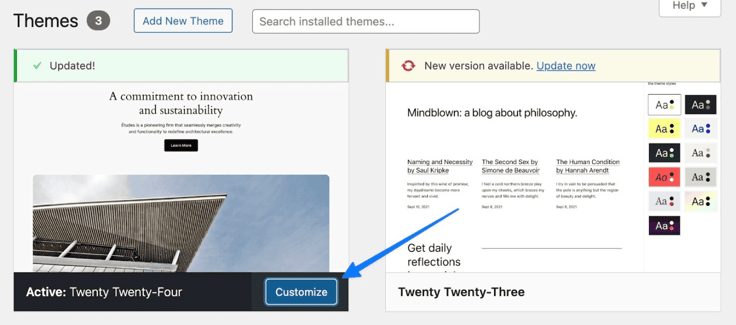 WordPress themes screenshot
