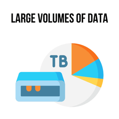 Large volumes of data illustration Large volumes of data illustration