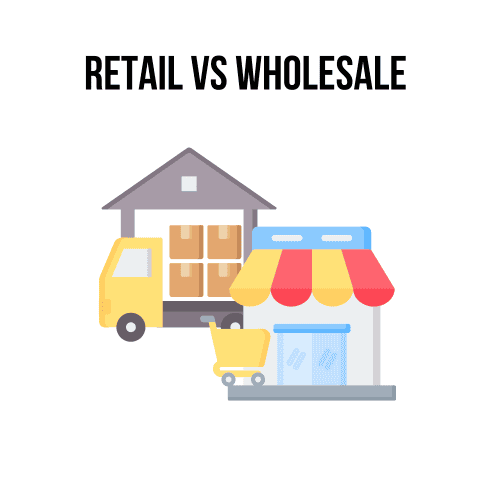 retail vs wholesale illustration retail vs wholesale illustration