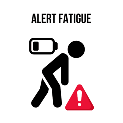 Alert fatigue illustration Alert fatigue illustration