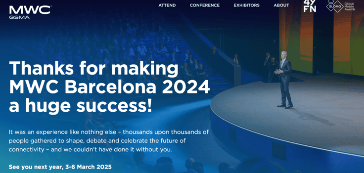 MWC Barcelona homepage screenshot
