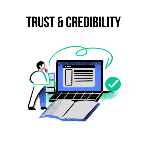 Trust and credibility illustration Trust and credibility illustration