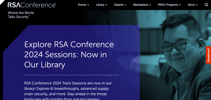 RSA Conference homepage screenshot