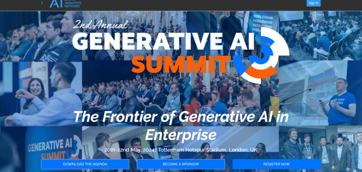 Generative AI Summit homepage screenshot