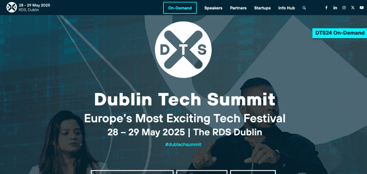 Dublin Tech Summit homepage screenshot