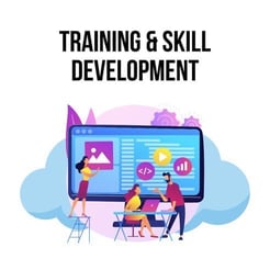 Training & skill development illustration Training & skill development illustration