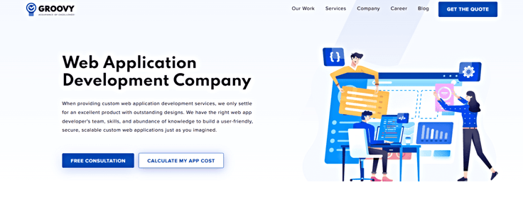 Groovy Web web app landing page Groovy Web web app landing page