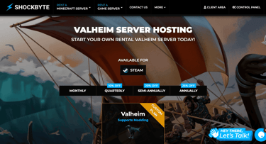 Valheim server hosting webpage Valheim server hosting webpage