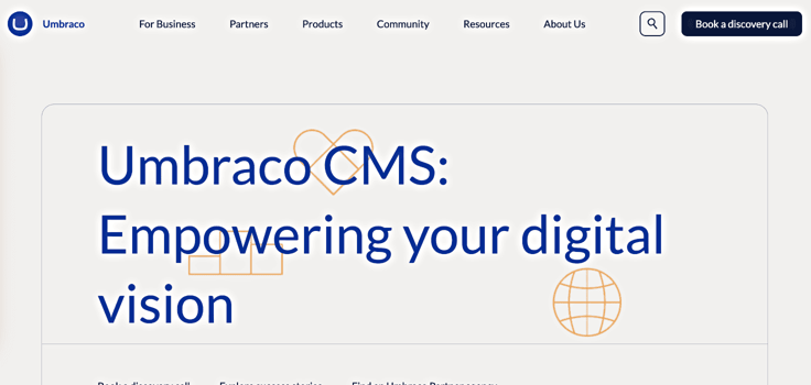 Umbraco CMS landing page