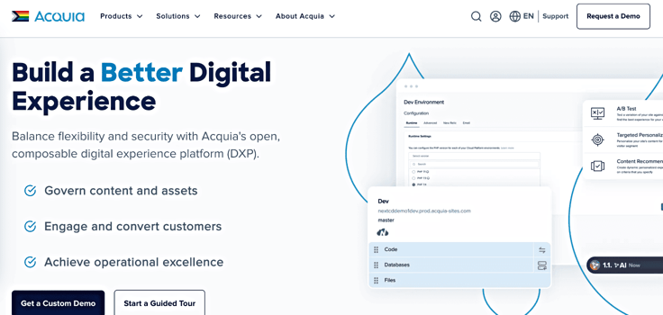 Acquia homepage