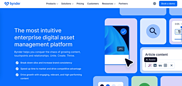 Bynder homepage