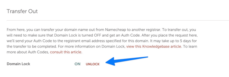domain transfer out process